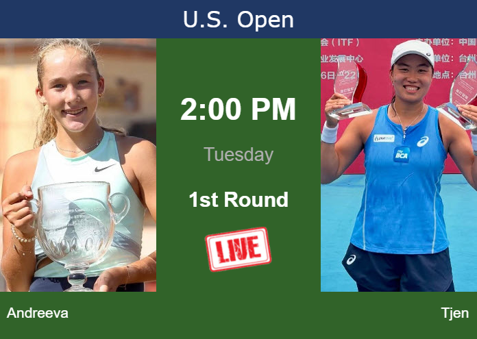 How to watch Andreeva vs. Tjen on live streaming at the U.S. Open on Tuesday Monday Live Streaming Mirra Andreeva vs Janice Tjen