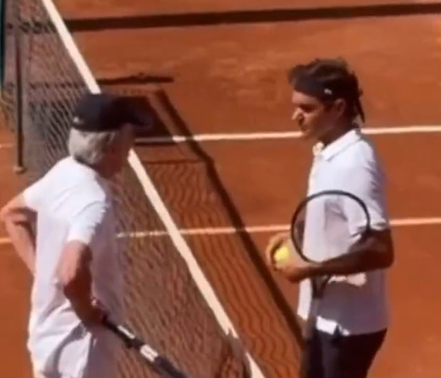 Roger Federer enjoys red clay session in Taormina with Bernard Arnault ...
