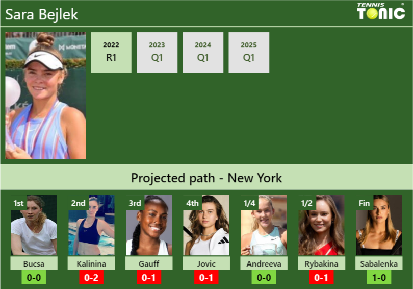 Sara Bejlek Stats info