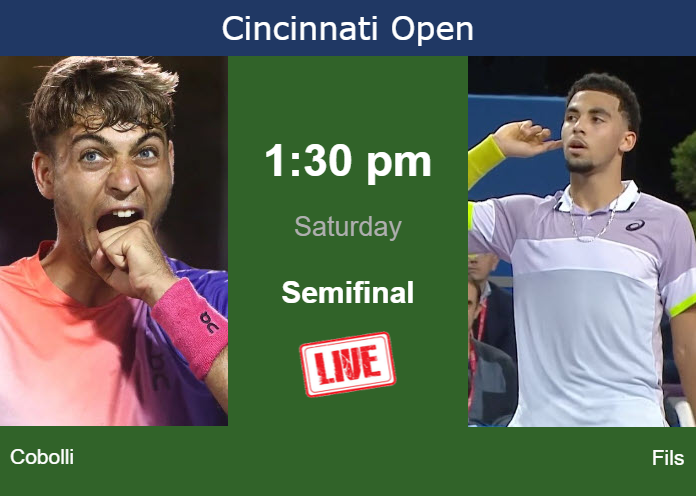 How to watch Cobolli vs. Fils on live streaming in Cincinnati on Saturday Saturday Live Streaming Flavio Cobolli vs Arthur Fils