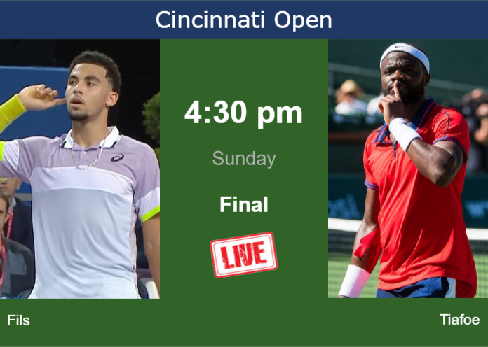 How to watch Fils vs. Tiafoe on live streaming in Cincinnati on Sunday Sunday Live Streaming Arthur Fils vs Frances Tiafoe