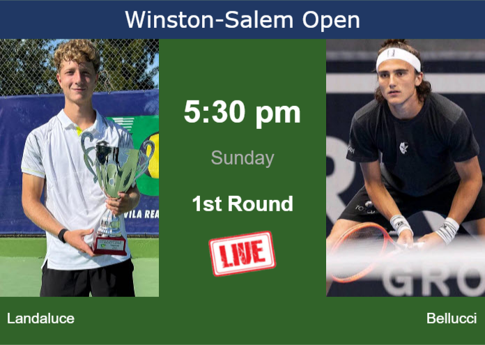 How to watch Landaluce vs. Bellucci on live streaming in Winston-Salem on Sunday Sunday Live Streaming Martin Landaluce vs Mattia Bellucci