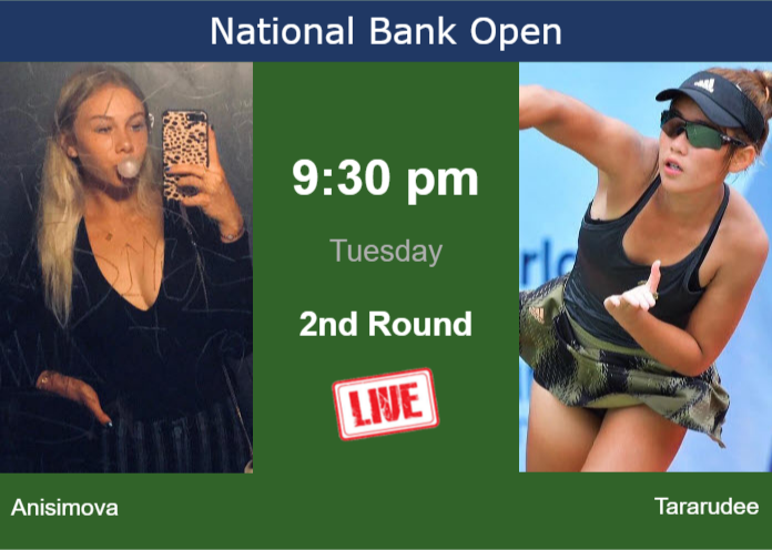 How to watch Anisimova vs. Tararudee on live streaming in Toronto on Tuesday Tuesday Live Streaming Amanda Anisimova vs Lanlana Tararudee