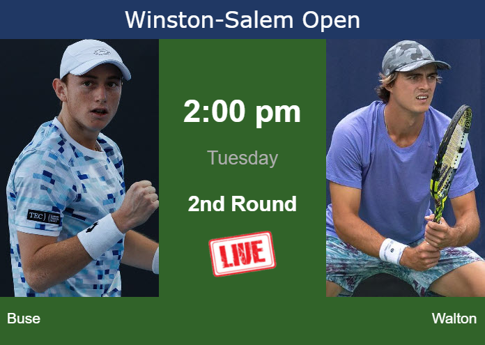 How to watch Buse vs. Walton on live streaming in Winston-Salem on Tuesday Tuesday Live Streaming Ignacio Buse vs Adam Walton
