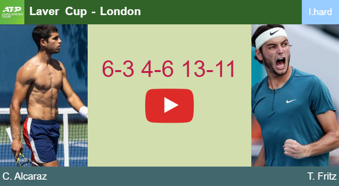 Carlos Alcaraz dispatches Fritz in the round robin at the Laver Cup – LONDON RESULTS. HIGHLIGHTS Prediction-and-head-to-head-Carlos-Alcaraz-vs-Taylor-Harry-Fritz