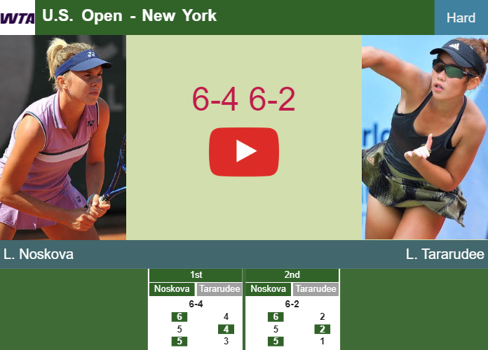Linda Noskova topples Tararudee in the 2nd round to play vs Li at the U.S. Open. HIGHLIGHTS – U.S. OPEN RESULTS Prediction-and-head-to-head-Linda-Noskova-vs-Lanlana-Tararudee