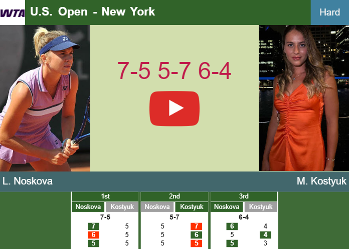 Linda Noskova conquers Kostyuk in the 4th round at the U.S. Open – U.S. OPEN RESULTS. HIGHLIGHTS Prediction-and-head-to-head-Linda-Noskova-vs-Marta-Kostyuk
