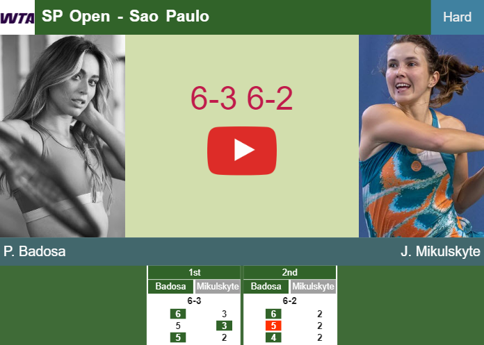 Paula Badosa annihilates Mikulskyte in the 1st round to set up a battle vs Ortenzi at the SP Open – SAO PAULO RESULTS. HIGHLIGHTS Prediction-and-head-to-head-Paula-Badosa-vs-Justina-Mikulskyte