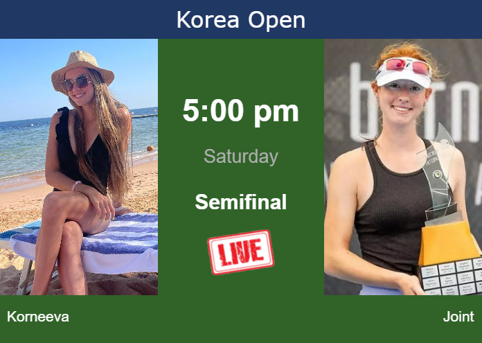 How to watch Korneeva vs. Joint on live streaming in Seoul on Saturday Saturday Live Streaming Alina Korneeva vs Maya Joint