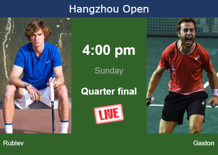How to watch Rublev vs. Gaston on live streaming in Hangzhou on Sunday Saturday Live Streaming Andrey Rublev vs Hugo Gaston