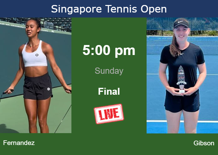 How to watch Fernandez vs. Gibson on live streaming in Singapore on Sunday Saturday Live Streaming Leylah Annie Fernandez vs Talia Gibson