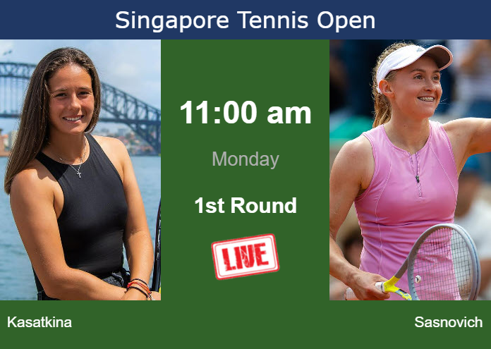 How to watch Kasatkina vs. Sasnovich on live streaming in Singapore on Monday Sunday Live Streaming Daria Kasatkina vs Aliaksandra Sasnovich