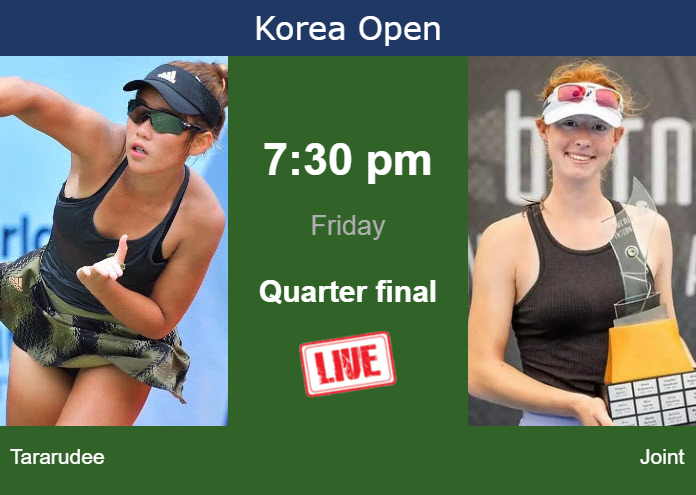 How to watch Tararudee vs. Joint on live streaming in Seoul on Friday Thursday Live Streaming Lanlana Tararudee vs Maya Joint