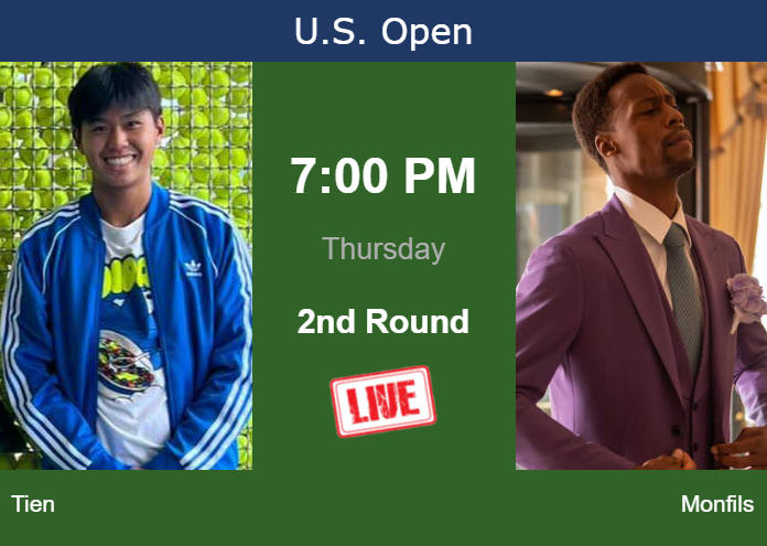 How to watch Tien vs. Monfils on live streaming at the U.S. Open on Thursday Thursday Live Streaming Learner Tien vs Gael Monfils