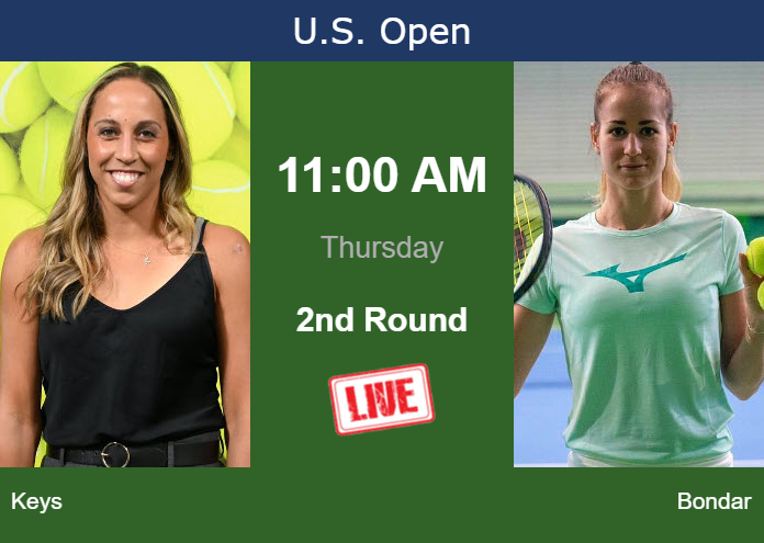How to watch Keys vs. Bondar on live streaming at the U.S. Open on Thursday Thursday Live Streaming Madison Keys vs Anna Bondar