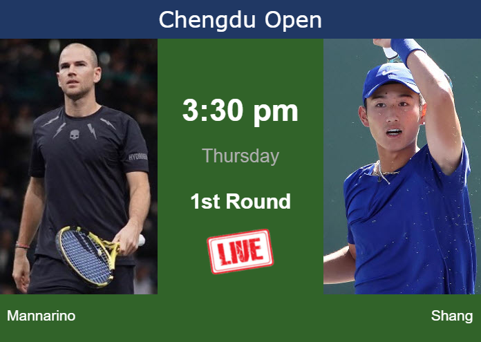 How to watch Mannarino vs. Shang on live streaming in Chengdu on Thursday Wednesday Live Streaming Adrian Mannarino vs Juncheng Shang