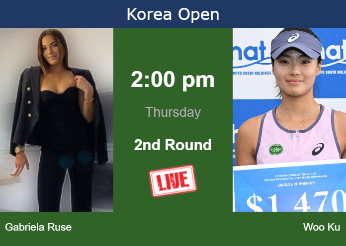 Wednesday Live Streaming Elena Gabriela Ruse vs Yeon Woo Ku