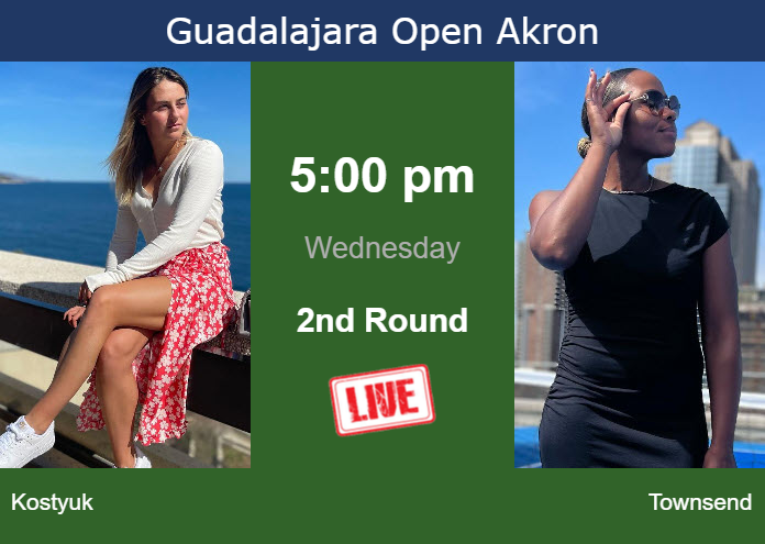 Wednesday Live Streaming Marta Kostyuk vs Taylor Townsend