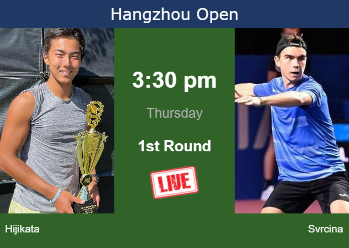 How to watch Hijikata vs. Svrcina on live streaming in Hangzhou on Thursday Wednesday Live Streaming Rinky Hijikata vs Dalibor Svrcina