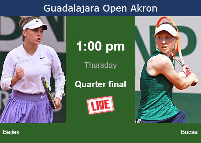 Wednesday Live Streaming Sara Bejlek vs Cristina Bucsa