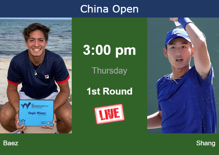 How to watch Baez vs. Shang on live streaming in Beijing on Thursday Wednesday Live Streaming Sebastian Baez vs Juncheng Shang
