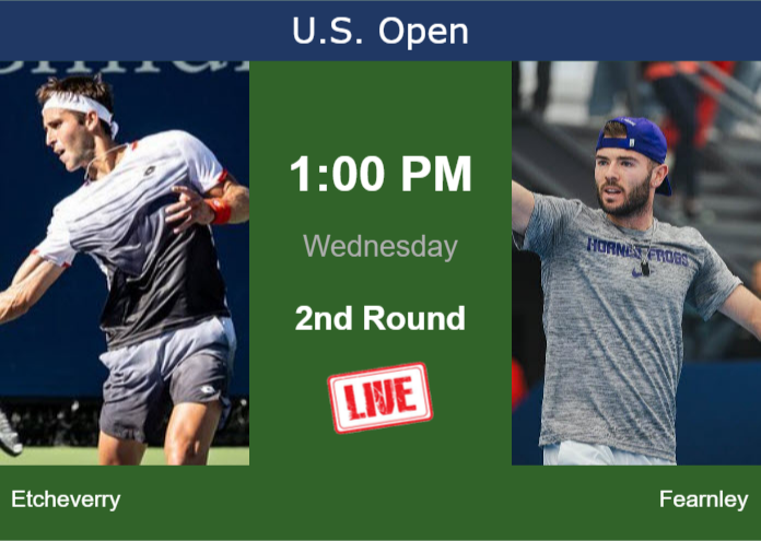 How to watch Etcheverry vs. Fearnley on live streaming at the U.S. Open on Wednesday Wednesday Live Streaming Tomas Martin Etcheverry vs Jacob Fearnley
