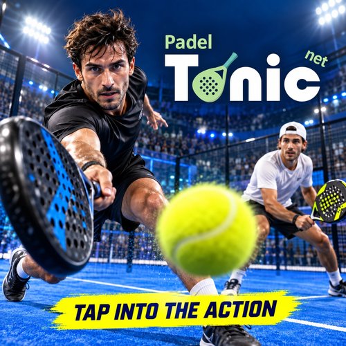 Padel Tonic: two players in a padel rally. Tap into the action.