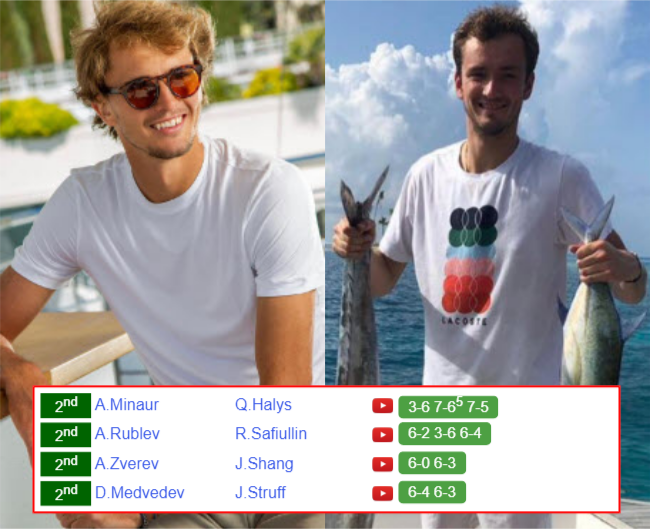 BEIJING RESULTS. Alexander Zverev, Daniil Medvedev, Andrey Rublev, Alex De Minaur win on Saturday Alexander Zverev Daniil Medvedev who win info