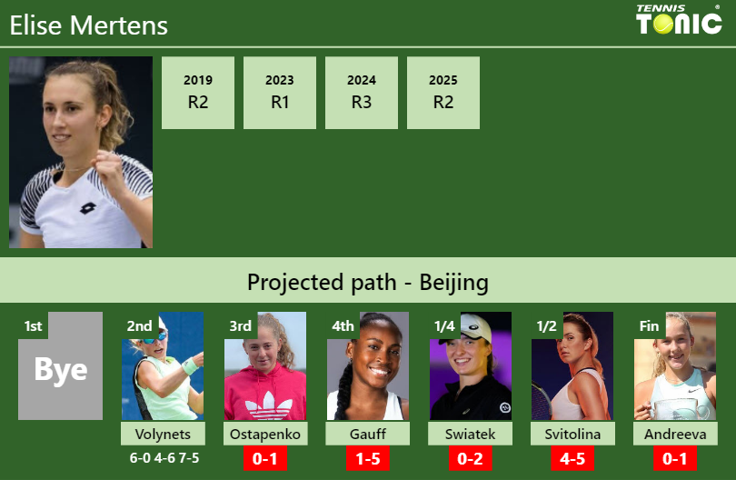 Elise Mertens Stats info