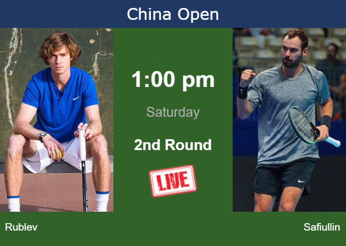 How to watch Rublev vs. Safiullin on live streaming in Beijing on Saturday Friday Live Streaming Andrey Rublev vs Roman Safiullin