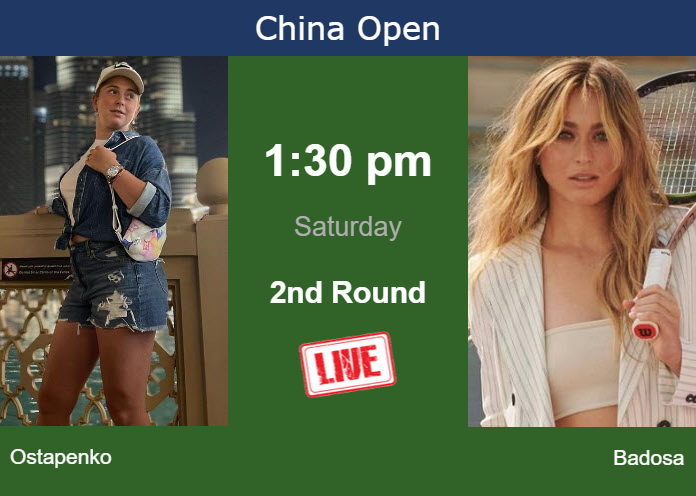 Friday Live Streaming Jelena Ostapenko vs Paula Badosa