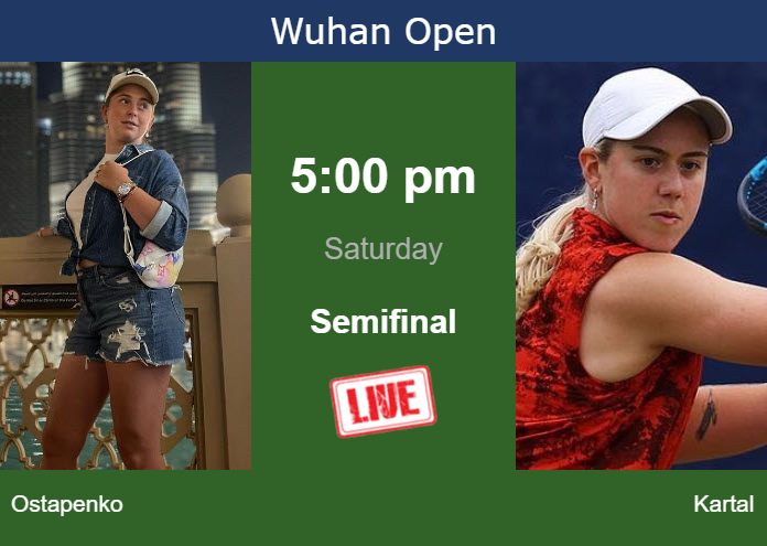 How to watch Ostapenko vs. Kartal on live streaming in Wuhan on Saturday Friday Live Streaming Jelena Ostapenko vs Sonay Kartal