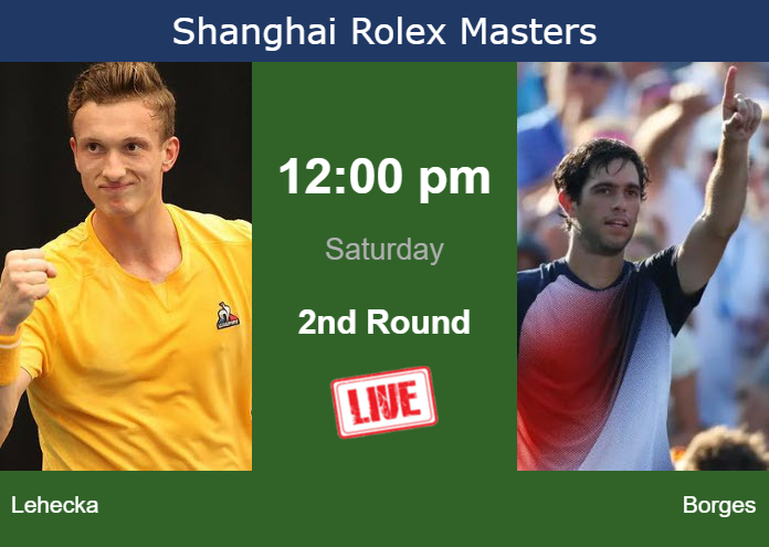 How to watch Lehecka vs. Borges on live streaming in Shanghai on Saturday Friday Live Streaming Jiri Lehecka vs Nuno Borges