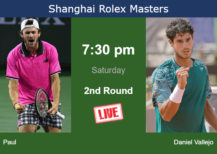 Friday Live Streaming Tommy Paul vs Adolfo Daniel Vallejo