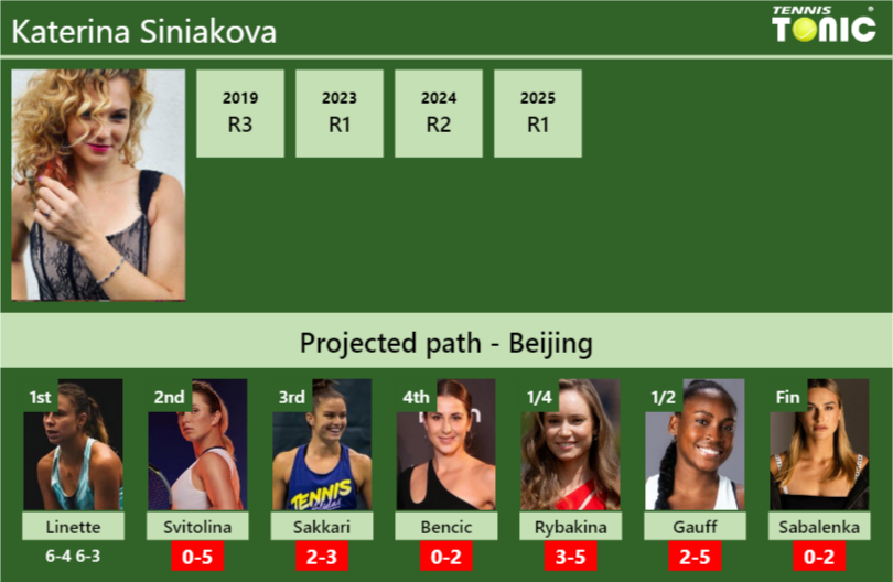 Katerina Siniakova Stats info