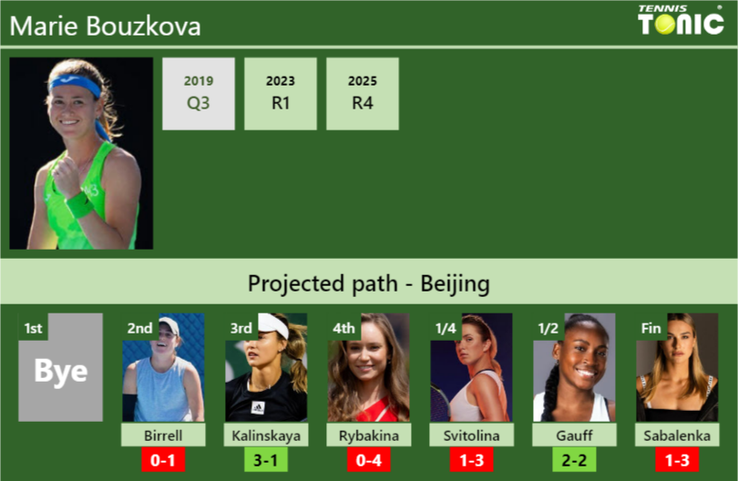Marie Bouzkova Stats info
