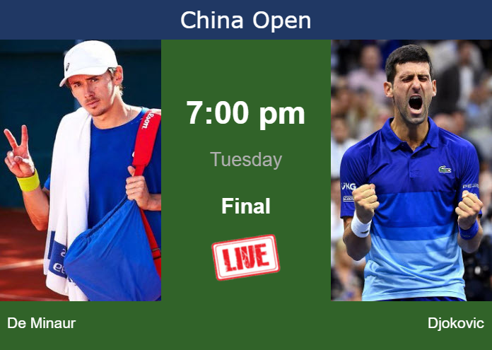 Monday Live Streaming Alex De Minaur vs Novak Djokovic
