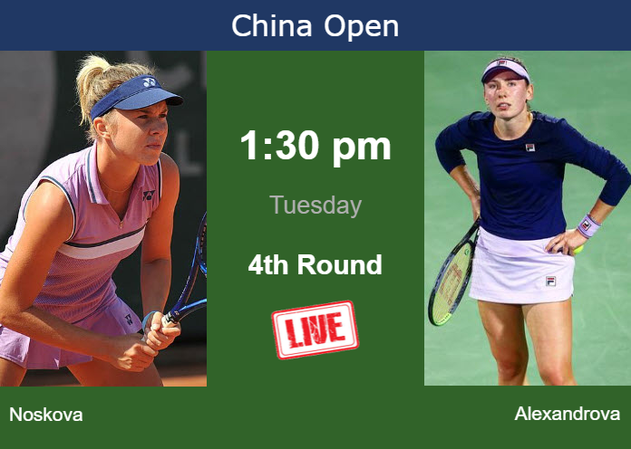 Monday Live Streaming Linda Noskova vs Ekaterina Alexandrova