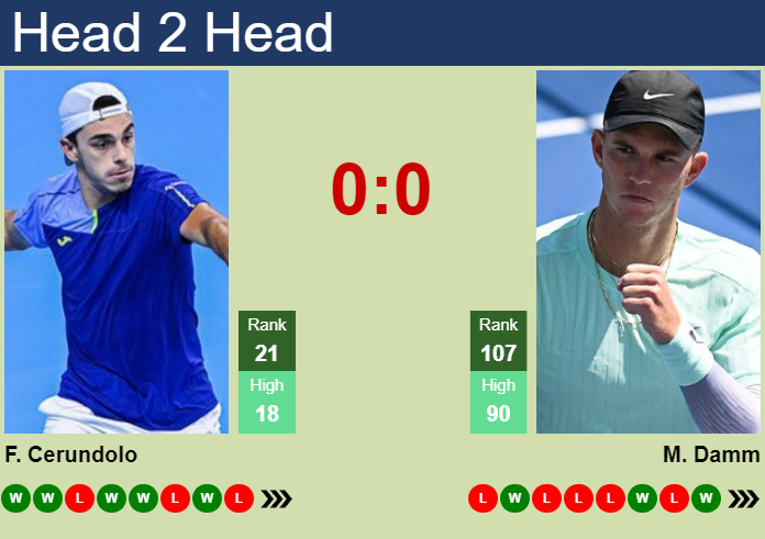 Prediction and head to head Francisco Cerundolo vs. Martin Damm