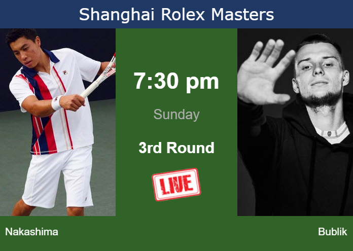 Saturday Live Streaming Brandon Nakashima vs Alexander Bublik