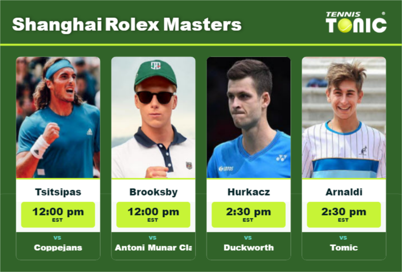 PREDICTION, PREVIEW, H2H: Tsitsipas, Brooksby, Hurkacz and Arnaldi to play on Thursday – Shanghai Rolex Masters Stefanos Tsitsipas-Jenson Brooksby-Hubert Hurkacz-Matteo Arnaldi Stats info