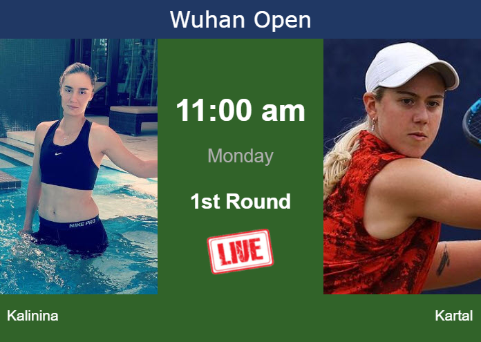 How to watch Kalinina vs. Kartal on live streaming in Wuhan on Monday Sunday Live Streaming Anhelina Kalinina vs Sonay Kartal