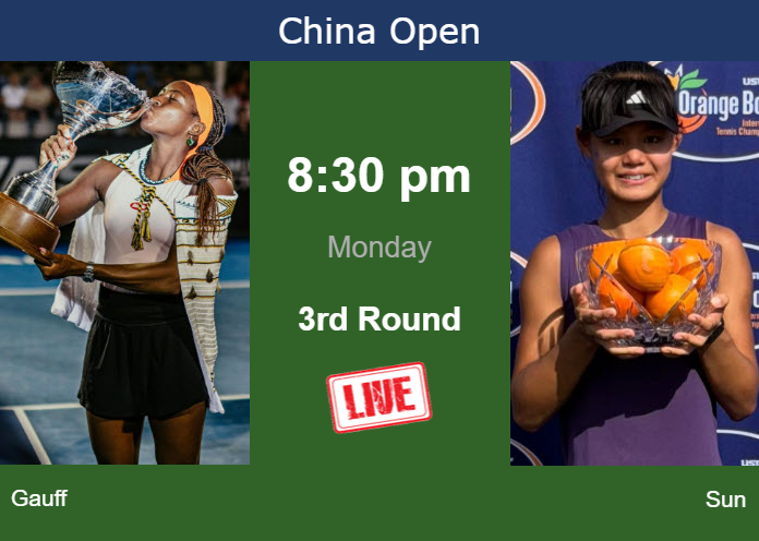 Sunday Live Streaming Cori Gauff vs Xinran Sun