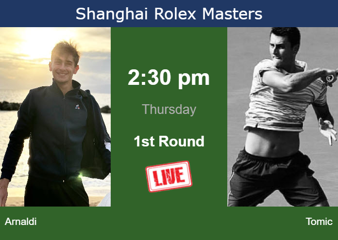 Wednesday Live Streaming Matteo Arnaldi vs Bernard Tomic