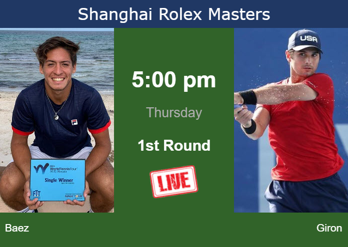 Wednesday Live Streaming Sebastian Baez vs Marcos Giron