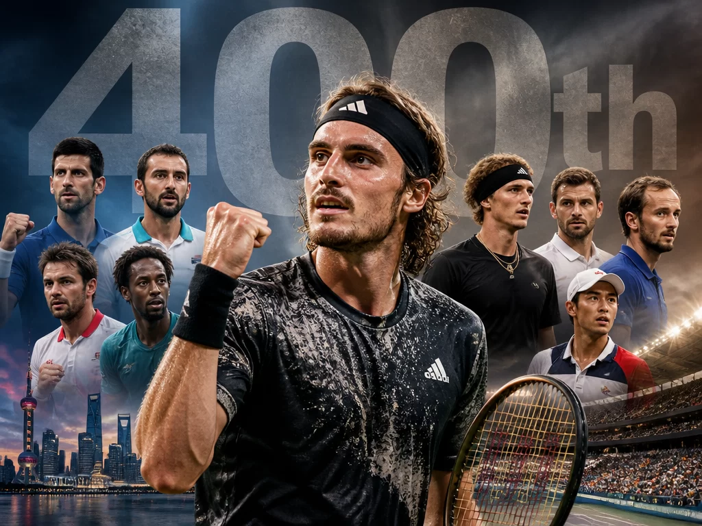 Stefanos Tsitsipas claims 400th tour victory in Shanghai as active leaders shift