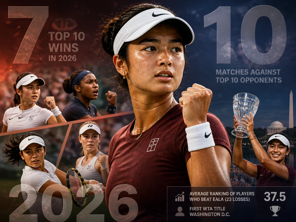 Alex Eala sets the pace among young WTA stars with 7 top 10 wins in 2026