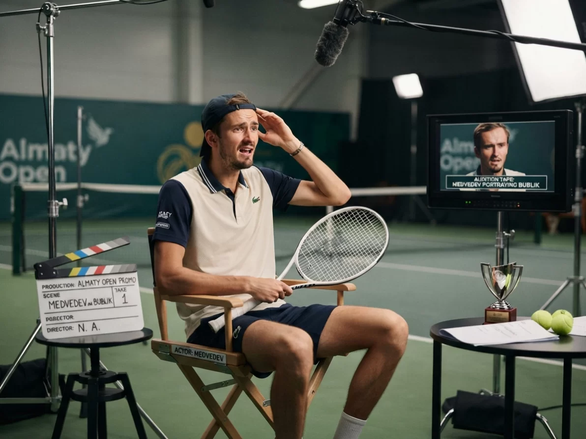 Daniil Medvedev acts out Alexander Bublik role in comedic Almaty Open video